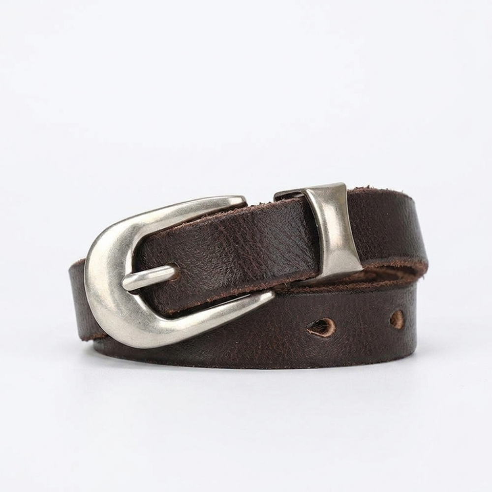 Dagger – Pin Buckle Leather Belt — Dark Brown