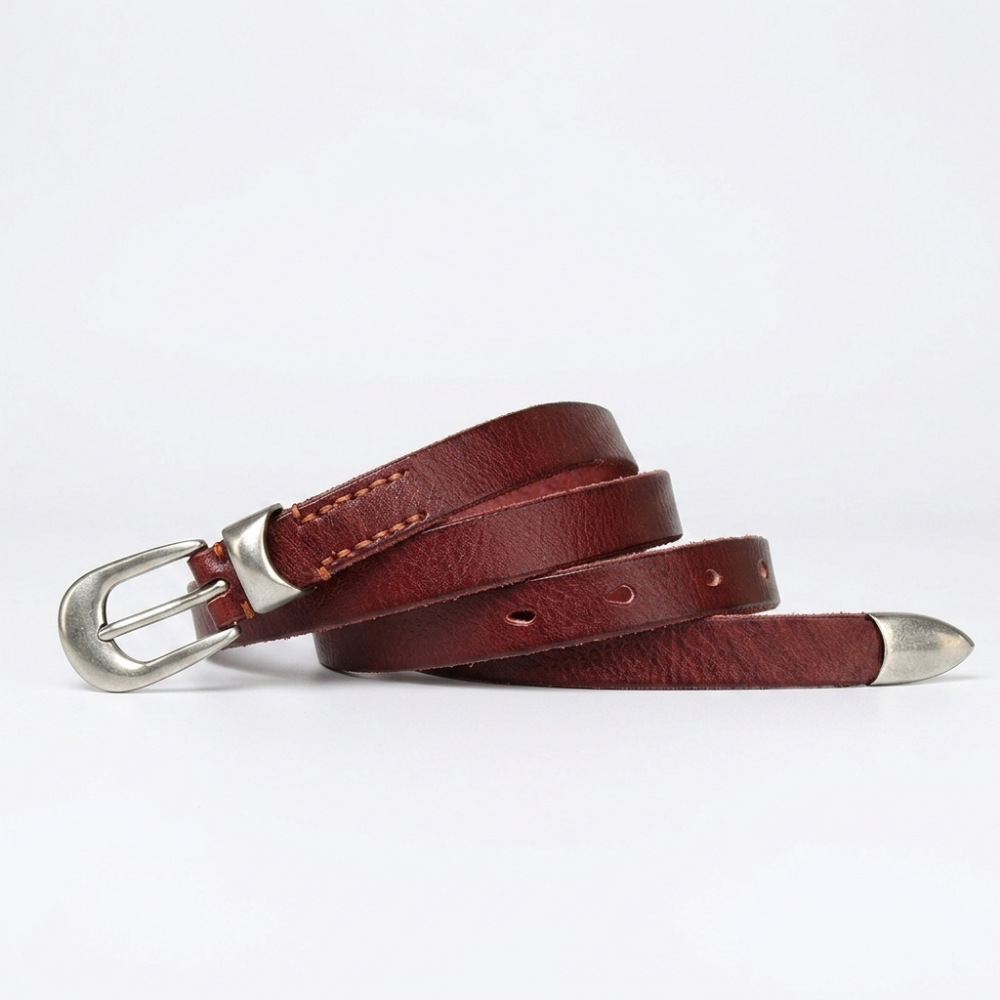 Dagger – Pin Buckle Leather Belt — Red