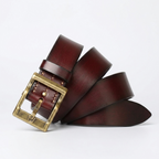Hemlock – Pin Buckle Leather Belt — Burgundy