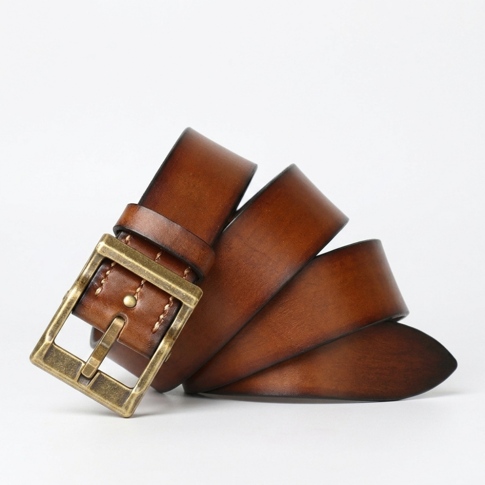 Hemlock – Pin Buckle Leather Belt — Cognac