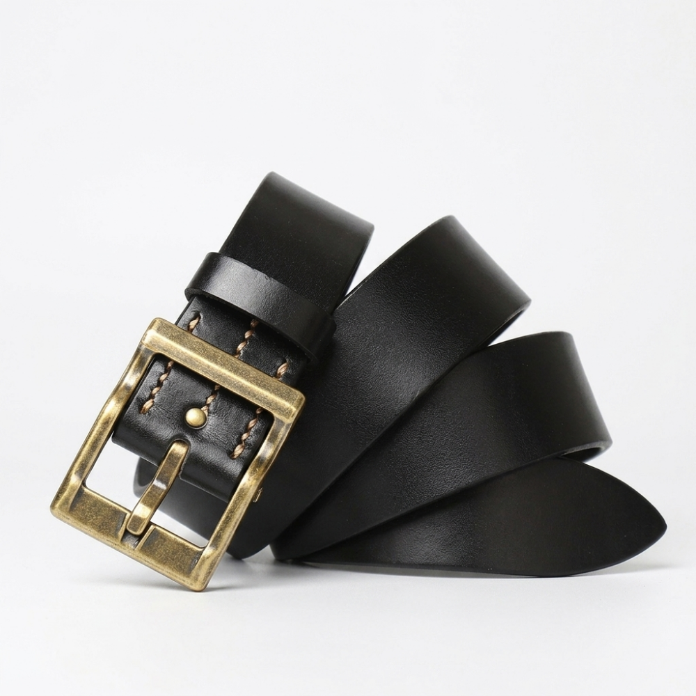 Hemlock – Pin Buckle Leather Belt — Dark Brown