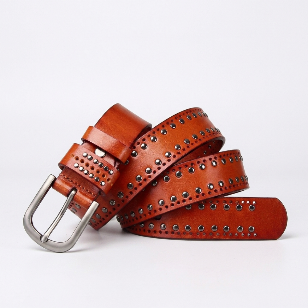 Rookstone – Studded Pin Buckle Leather Belt