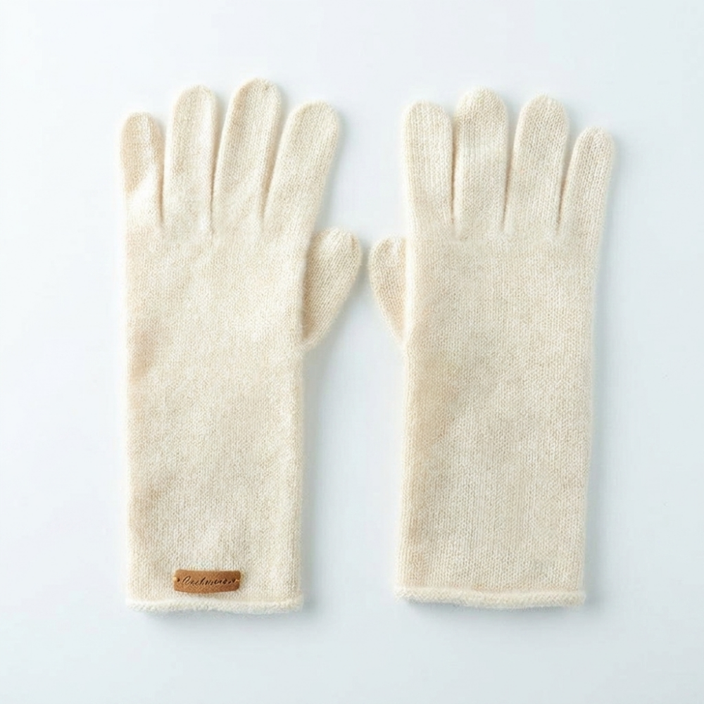 Aurora Touch - Cashmere Gloves — White