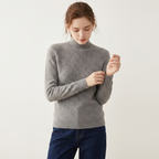 Arlo - Cashmere Wool Mock Neck Sweater — Gray