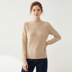 Arlo - Cashmere Wool Mock Neck Sweater — Tan