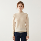 Arlo - Cashmere Wool Mock Neck Sweater — White