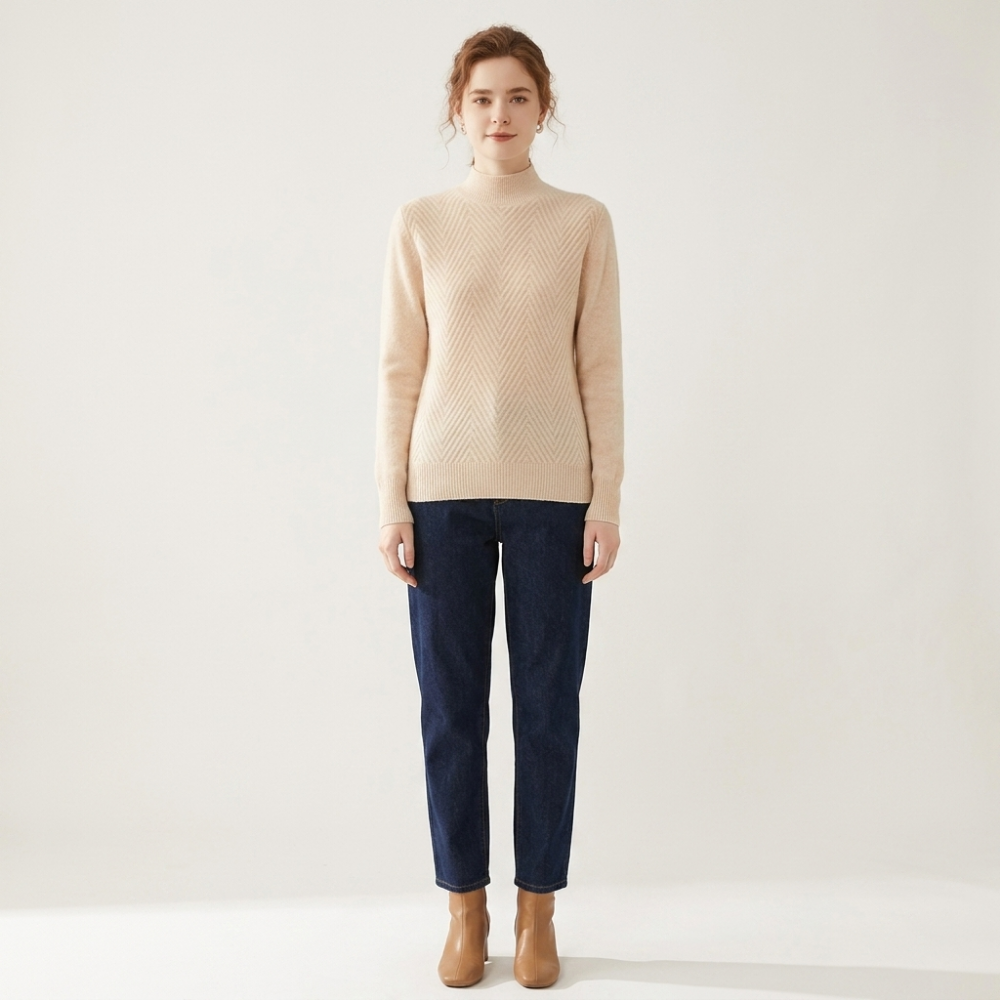 Arlo - Cashmere Wool Mock Neck Sweater