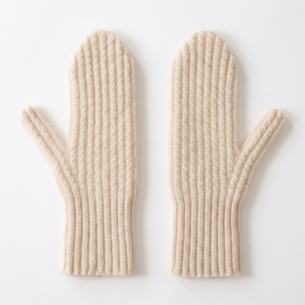 Aspen - Cashmere Wool Mittens — Beige