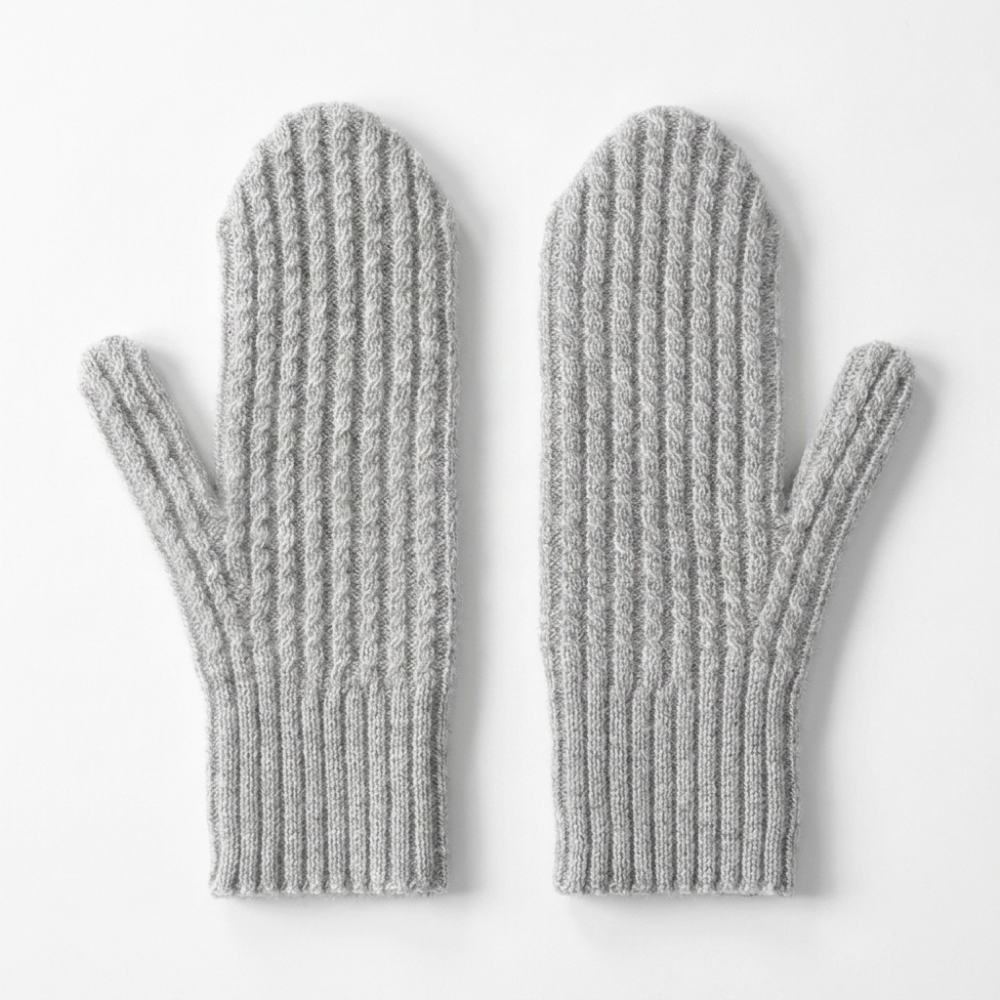 Aspen - Cashmere Wool Mittens — Light Grey