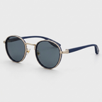 Luna - Round Frame Sunglasses — Blue