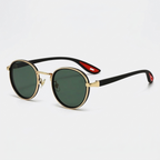 Luna - Round Frame Sunglasses — Gold Black