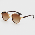 Luna - Round Frame Sunglasses — Rust