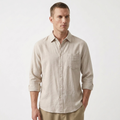 Coastline - Linen Button-Up — Beige