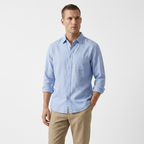 Coastline - Linen Button-Up — Light Blue