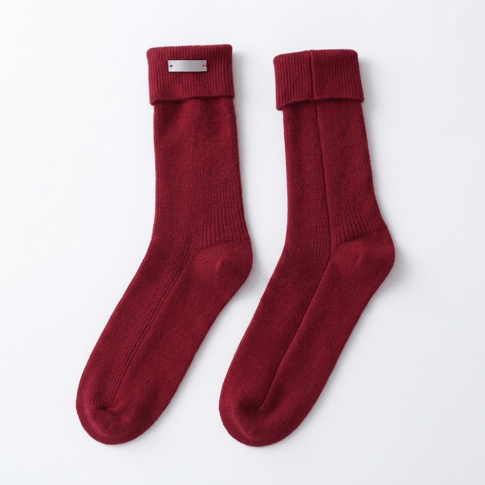 Brookline - Wool Crew Socks — Red