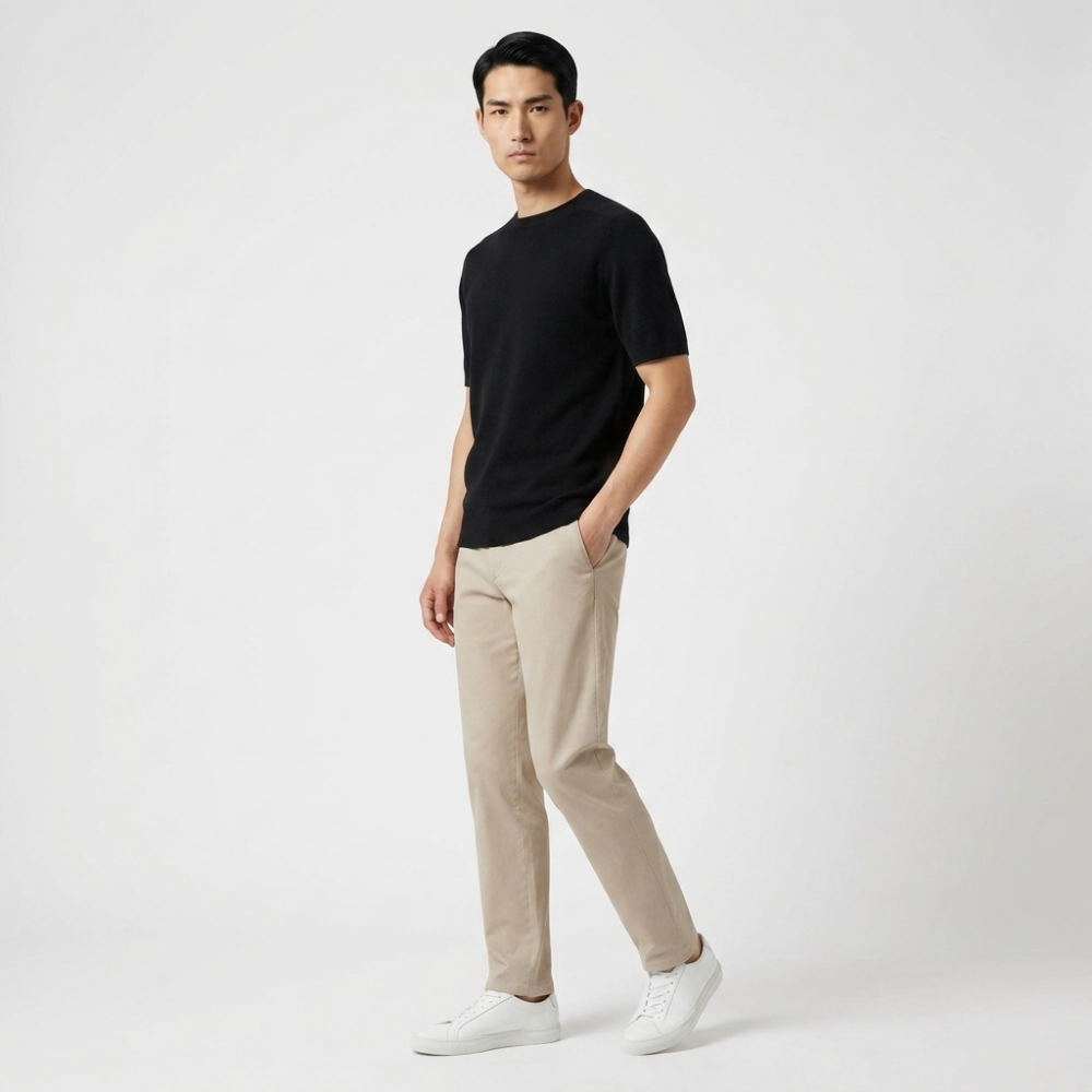Milo – Wool Knit T-Shirt — Black