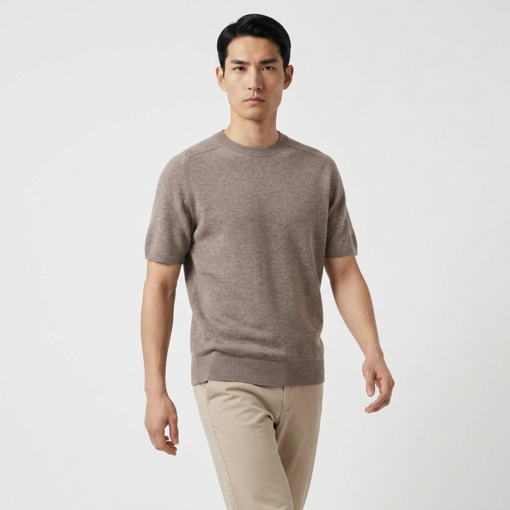 Milo – Wool Knit T-Shirt — Gray