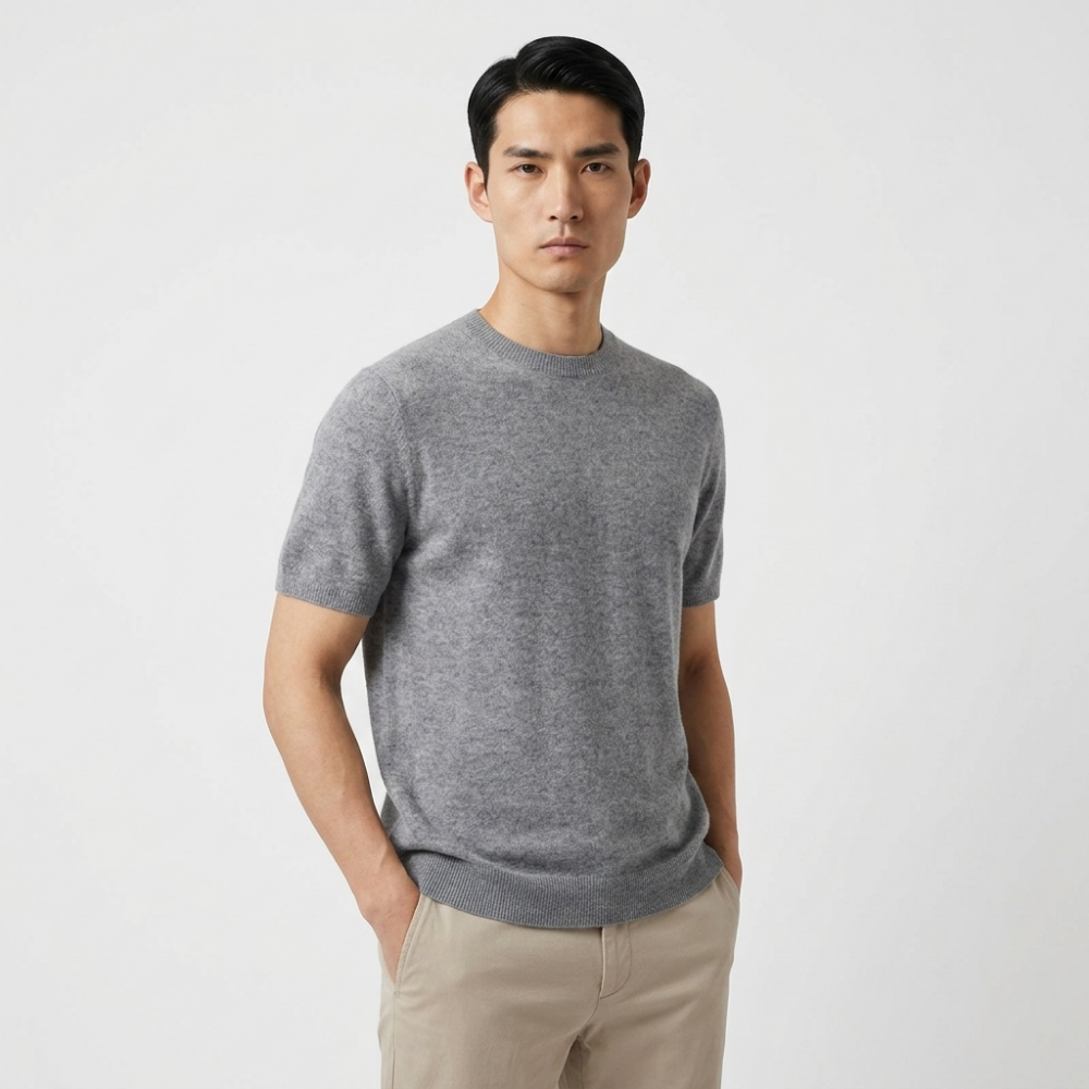 Milo – Wool Knit T-Shirt — Gray