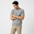 Milo – Wool Knit T-Shirt — Light Grey