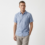 Coastline - Linen Short Sleeve — Ice Blue