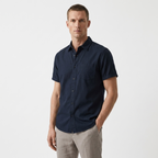 Coastline - Linen Short Sleeve — Navy Blue