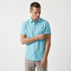 Coastline - Linen Short Sleeve — Sky Blue