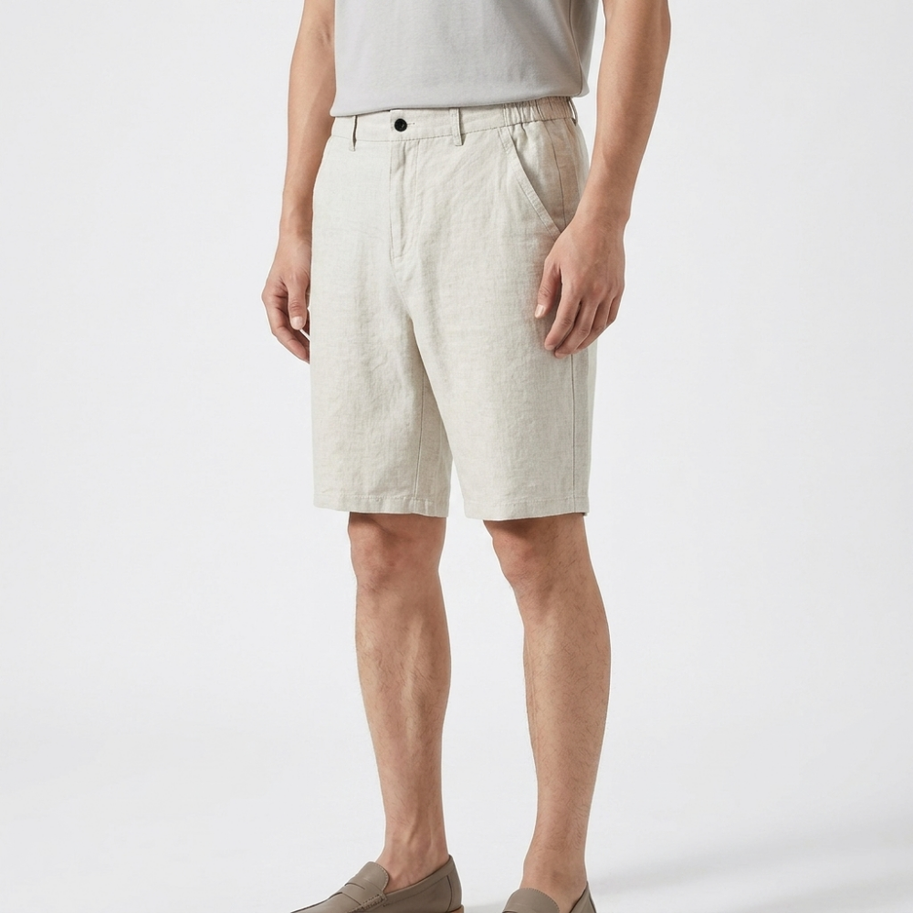 Marlow - Linen Shorts — Light Beige