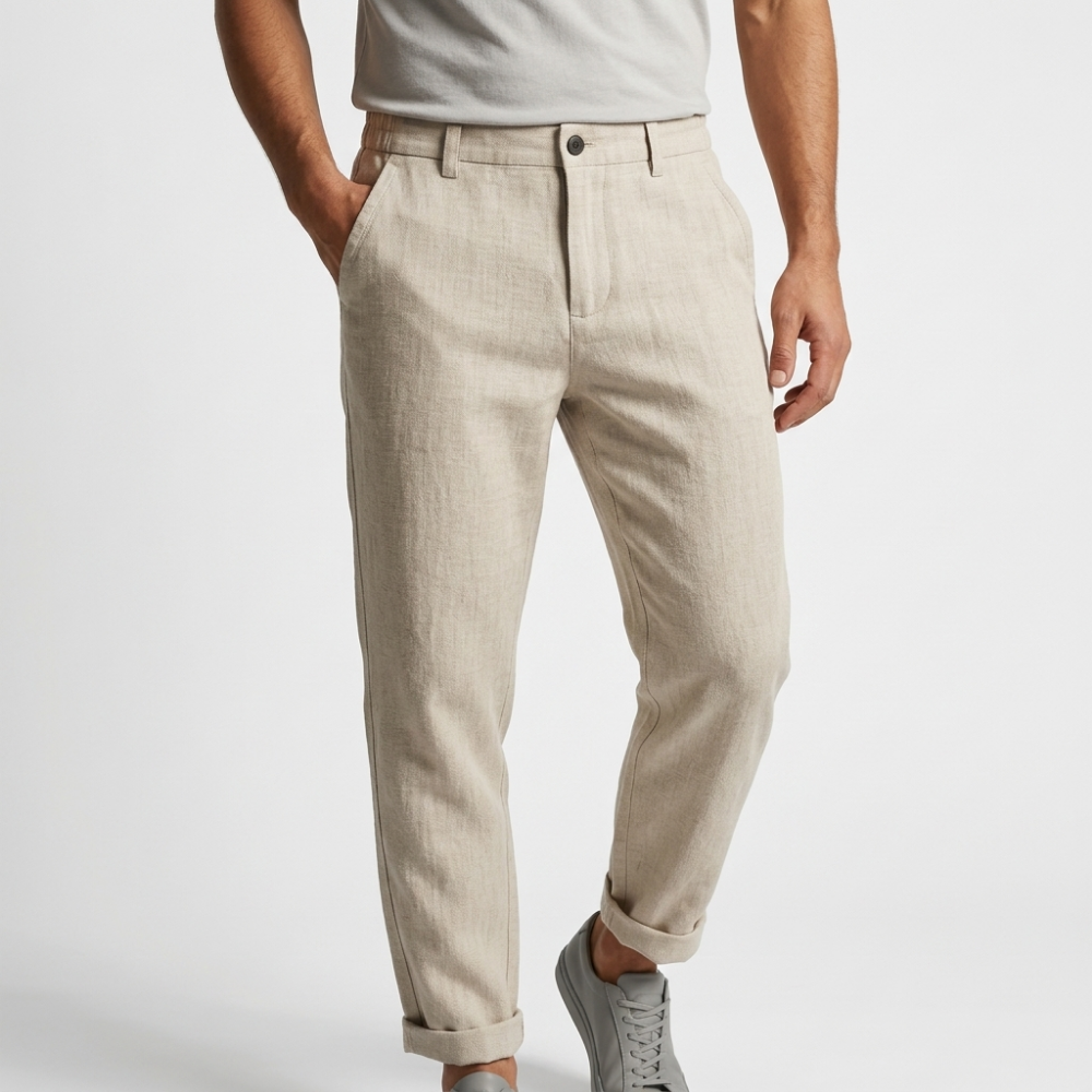 Solin - Linen Pants — Light Beige