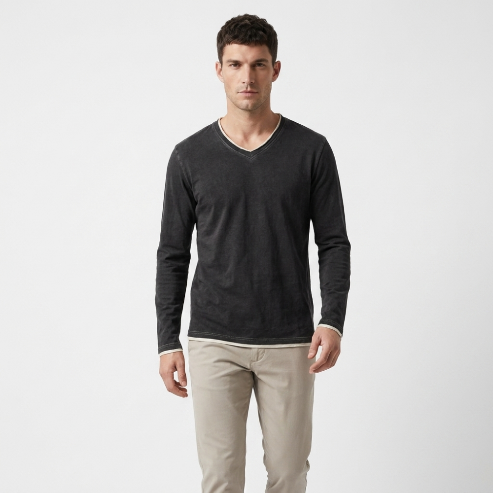 Elden – Two-Tone Long Sleeve — Black