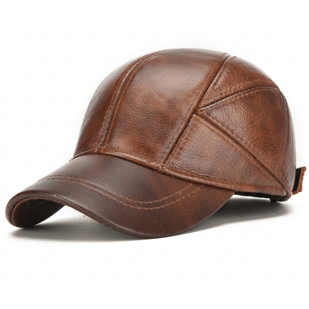 Westfield - Genuine Leather Cap — Saddle-brown