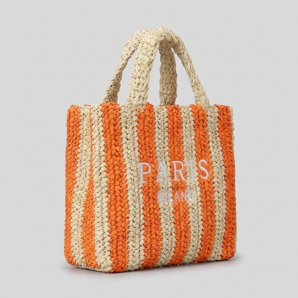 Tressa – Woven Tote Bag — Orange