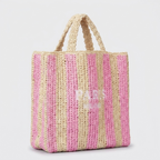 Tressa – Woven Tote Bag — Pink