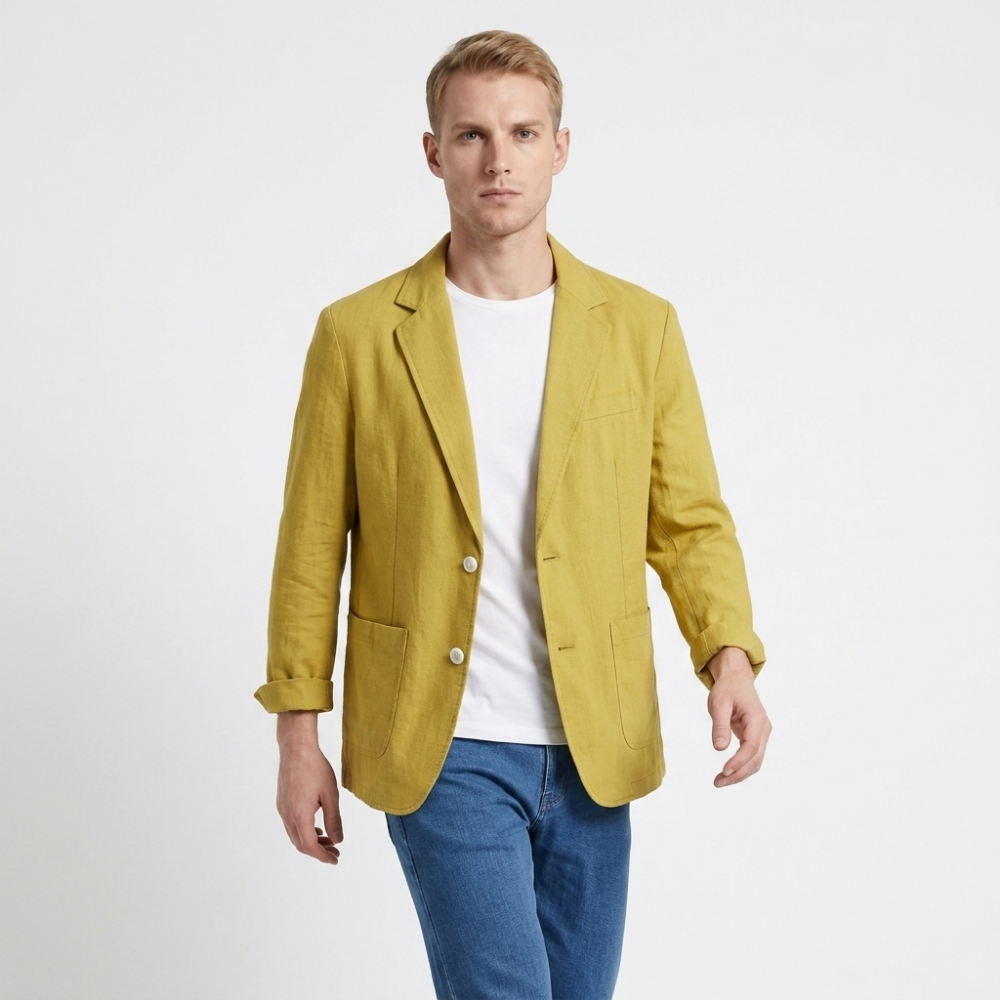Cassian – Cotton Blazer — Yellow