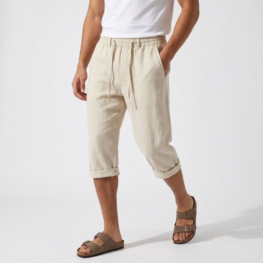 Julian – Cropped Pants — Beige