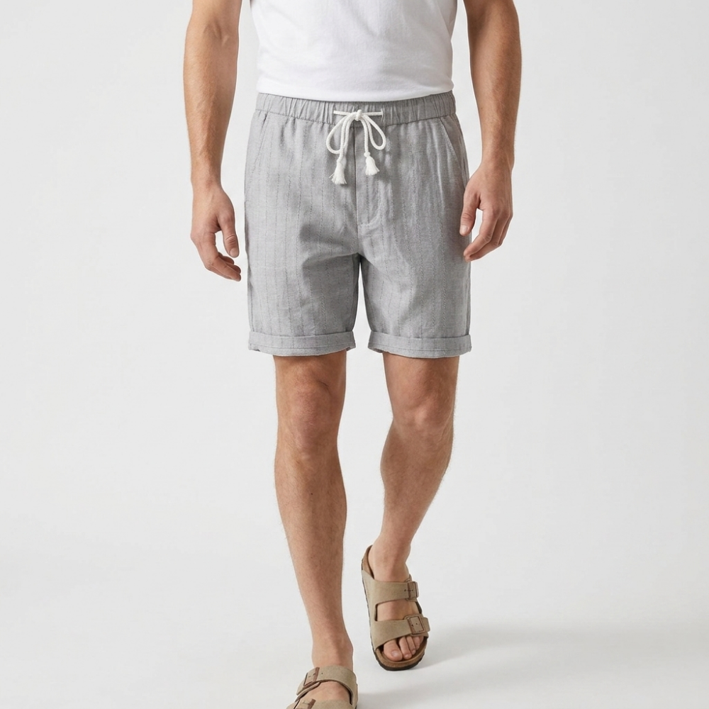 Taylor - Linen Shorts — Gray
