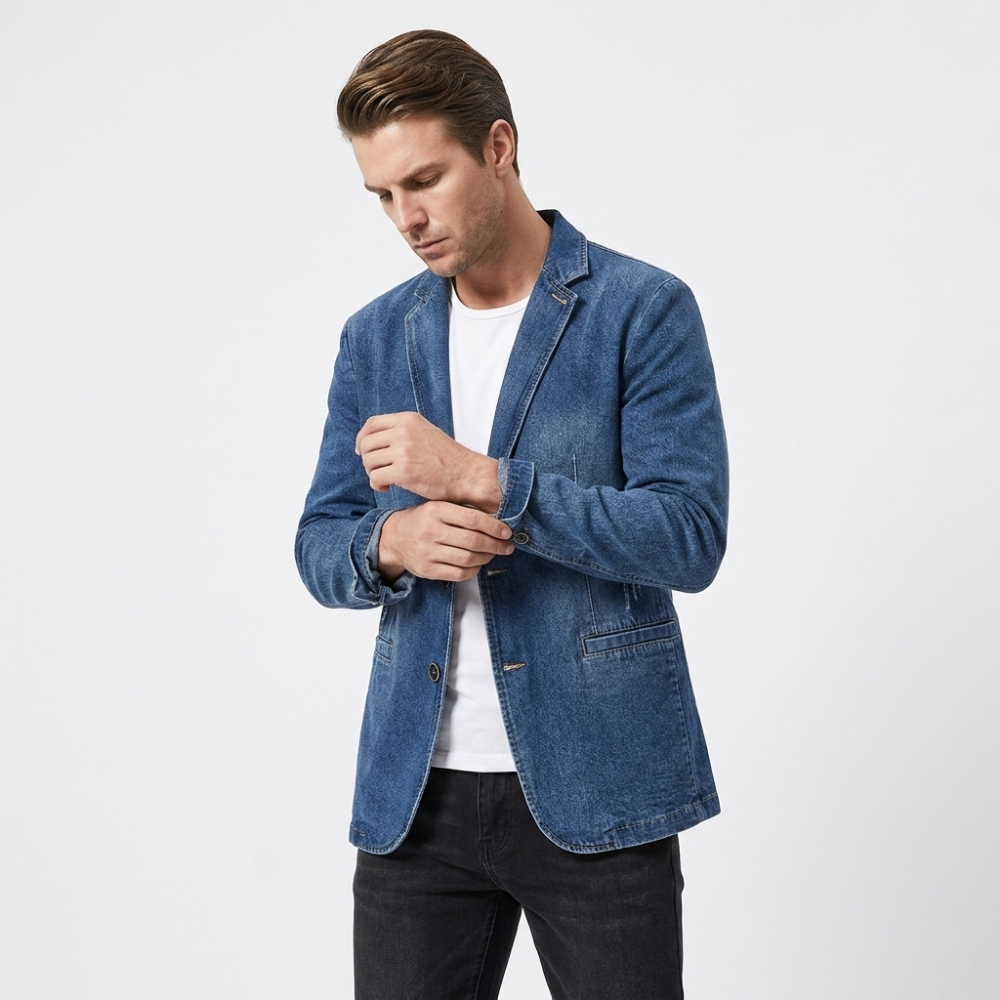 Grantham – Cotton Blazer — Blue