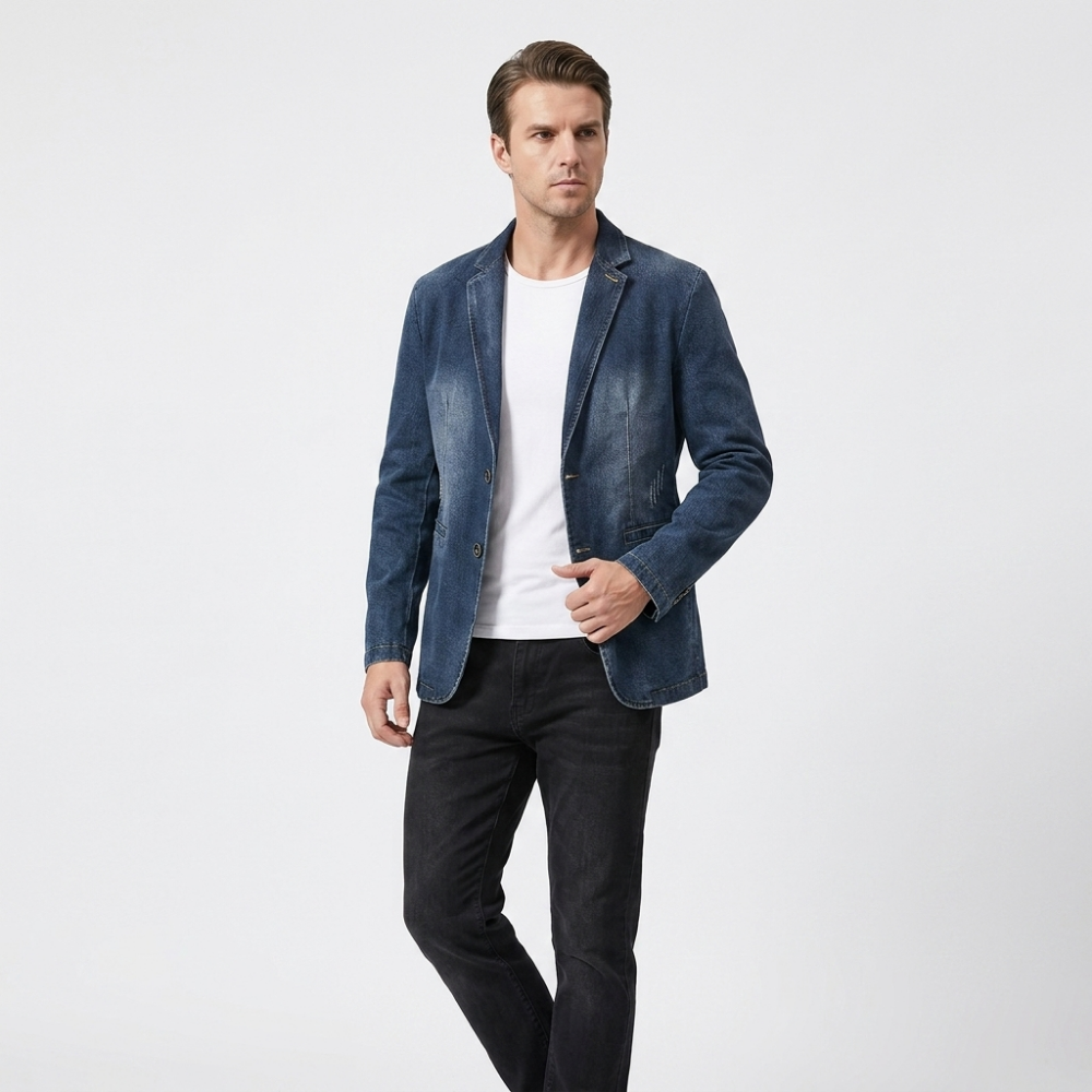 Grantham – Cotton Blazer — Navy Blue