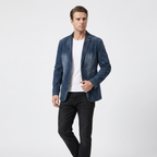 Grantham – Cotton Blazer — Navy Blue