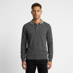 Barron – Wool Polo Sweater — Dark Gray