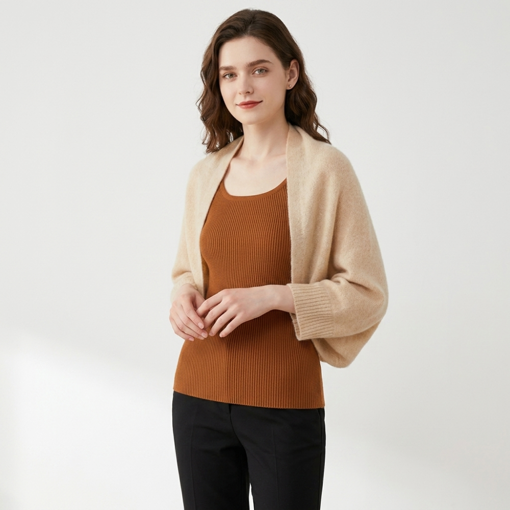 Corinne – Wool Shawl — Beige