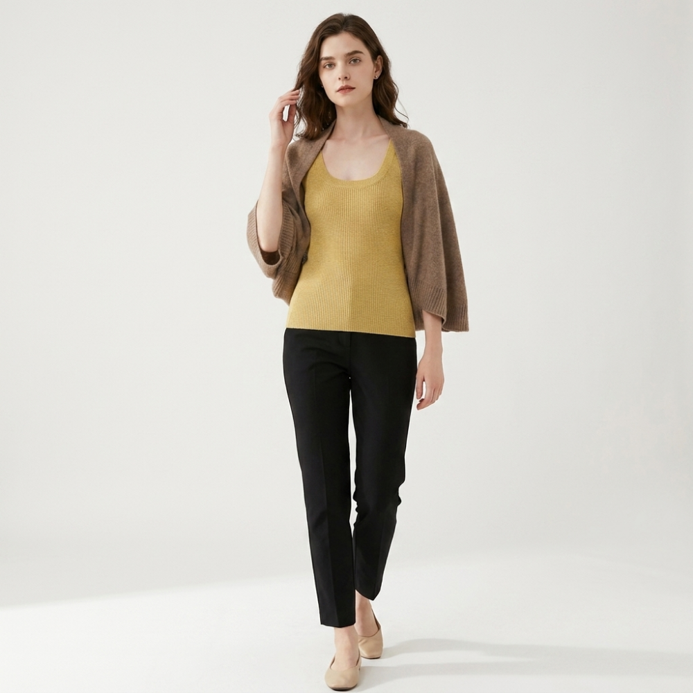 Corinne – Wool Shawl — Khaki