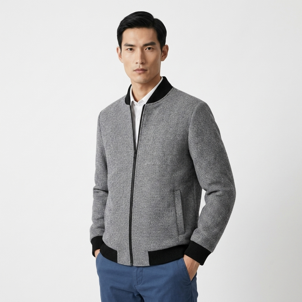 Wexler – Wool Zip-Up Jacket — Gray