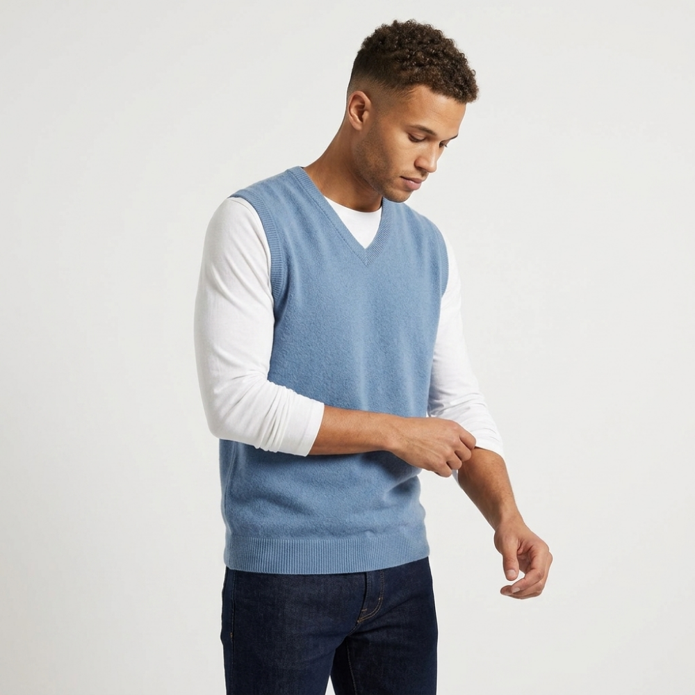 Ashmoor – Merino Wool Vest — Blue