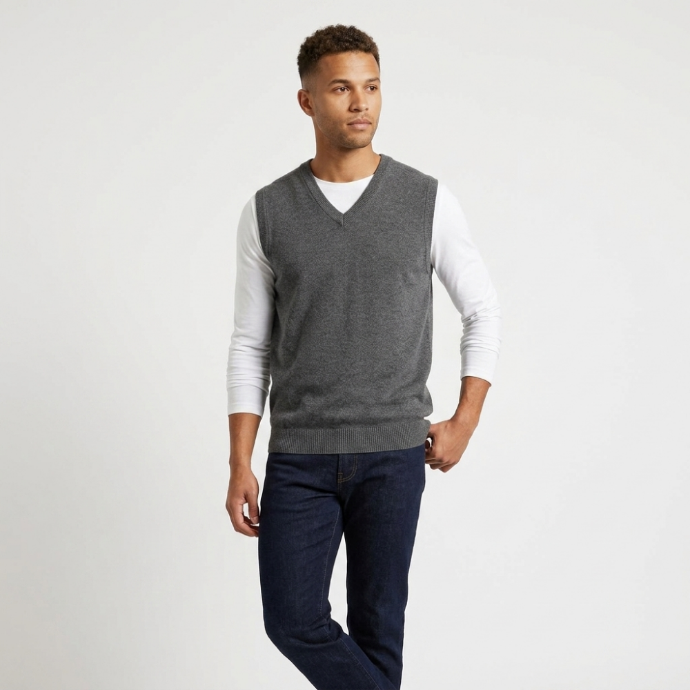 Ashmoor – Merino Wool Vest — Dark Gray
