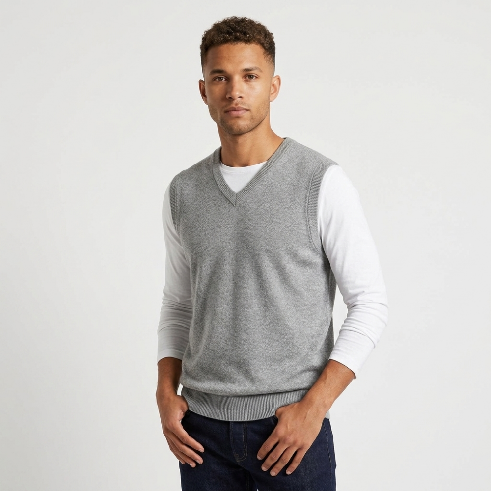 Ashmoor – Merino Wool Vest — Light Gray