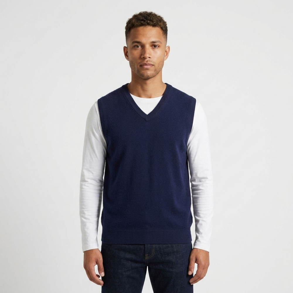Ashmoor – Merino Wool Vest — Navy Blue