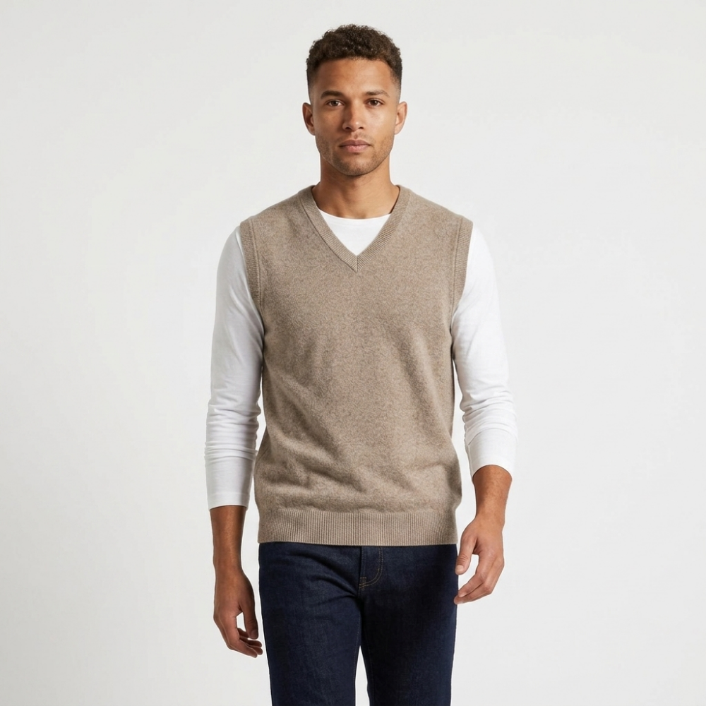 Ashmoor – Merino Wool Vest — Tan