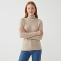Bloom – Cashmere Turtleneck Sweater — Beige