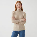 Bloom – Cashmere Turtleneck Sweater — Beige