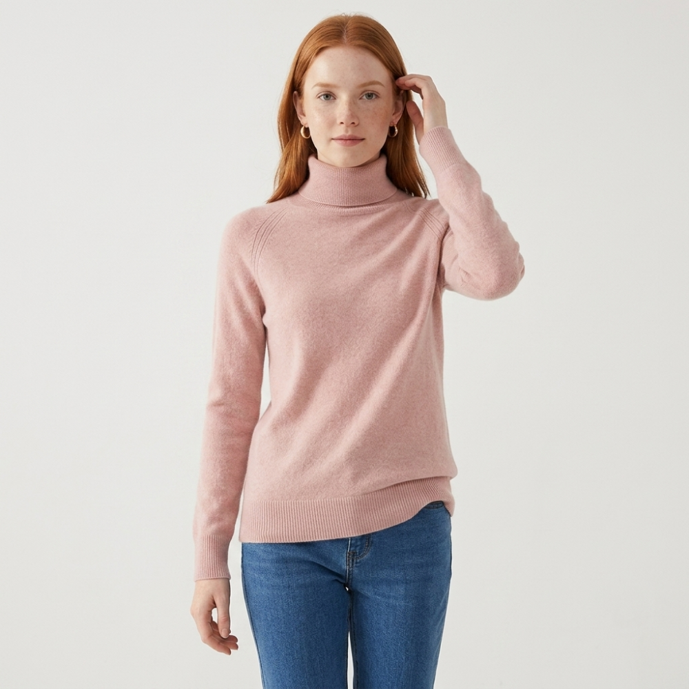 Bloom – Cashmere Turtleneck Sweater — Pink